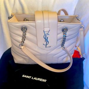 Saint Laurent Pink Small Monogram Loulou Tote